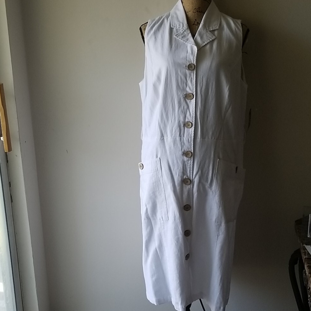 White Glamour Button Down Dress